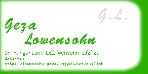 geza lowensohn business card